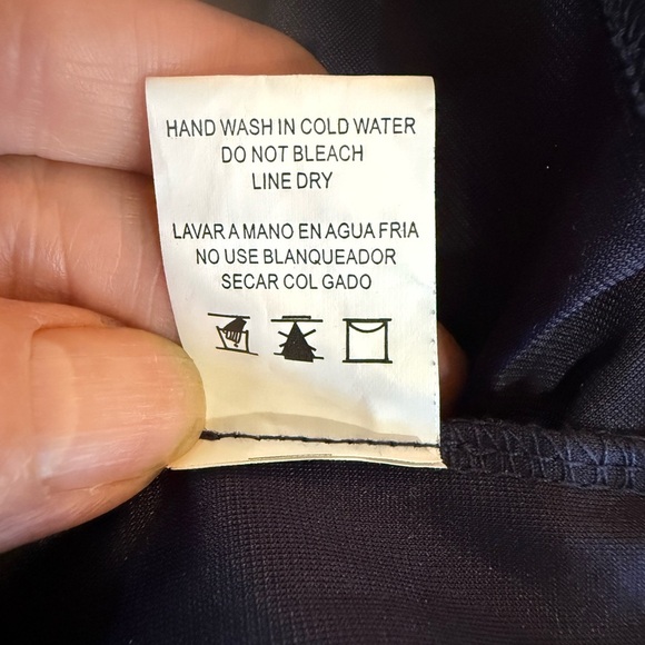 Love J Midnight Blue faux Velvet Dress with V cut neckline Size 2X - Picture 6 of 9